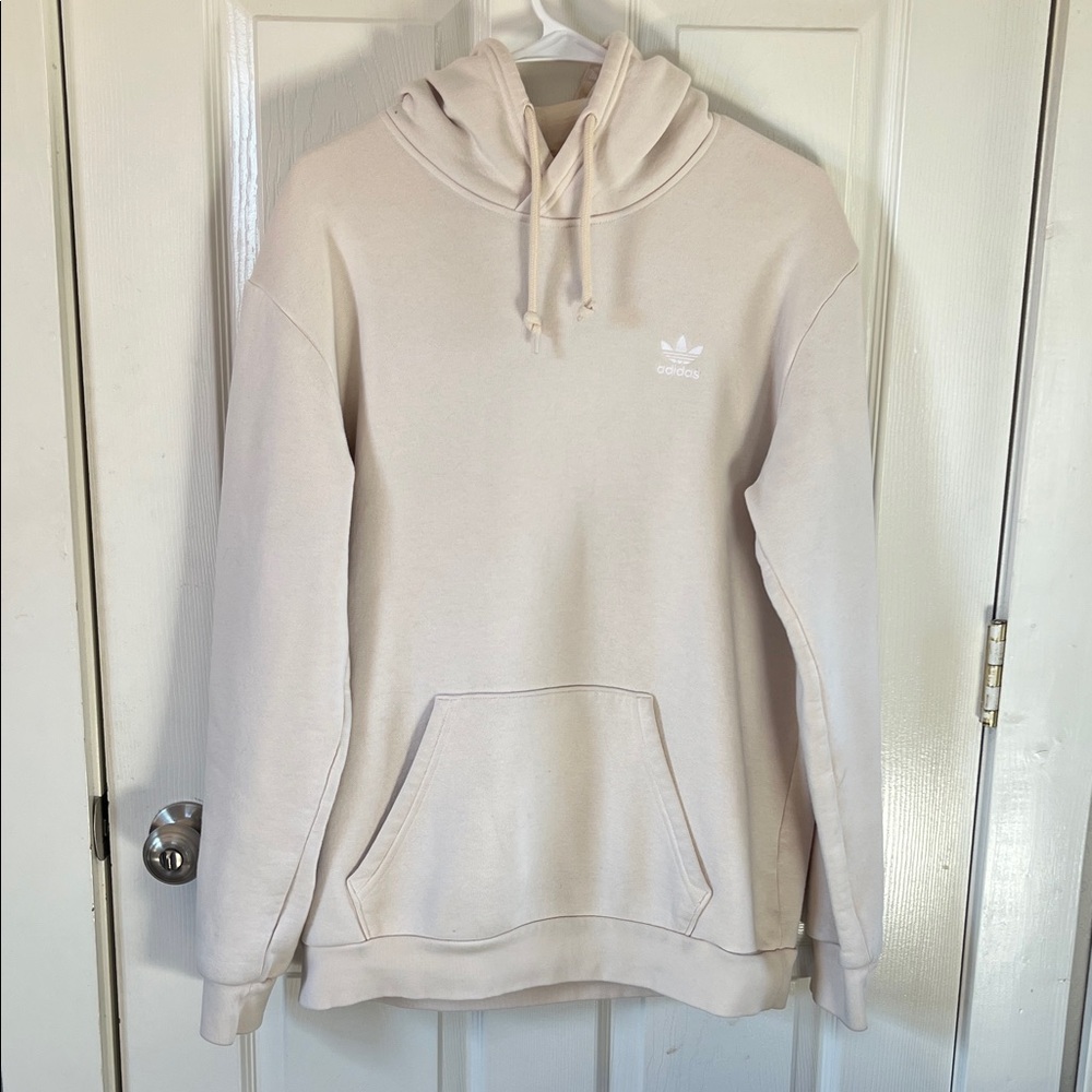 Adidas Originals Cream/Ivory Pullover Hoodie Size M Unisex Streetwear Comfy